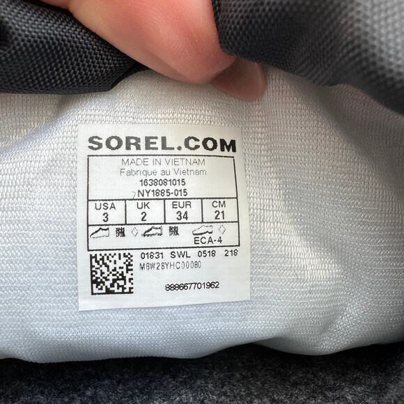 Sorel Youth Winter Boots Black Red Sz 3 Heavy Liners Boys Snow - Picture 8 of 8